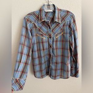 Vintage purple pearl snap western shirt
